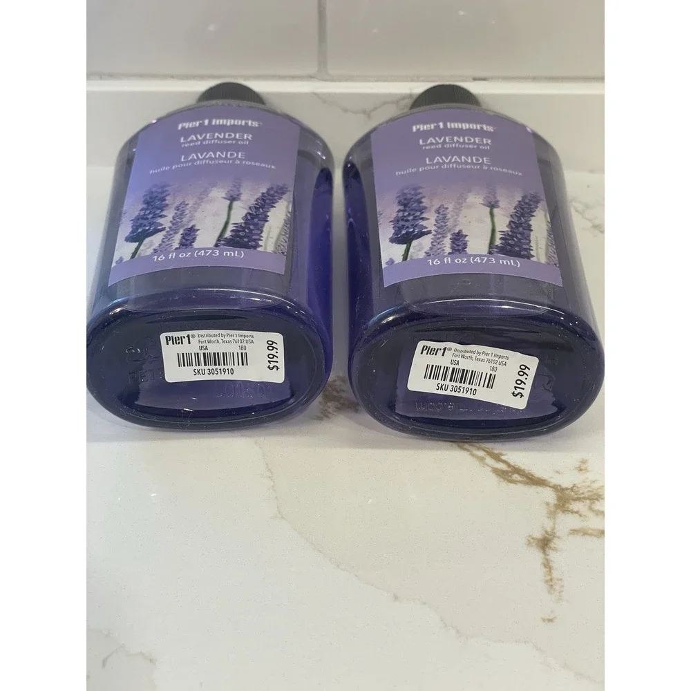 Pier 1 Imports Lavender Reed Diffuser Oil 16 fl oz Lot of 2 Scented Liquid New